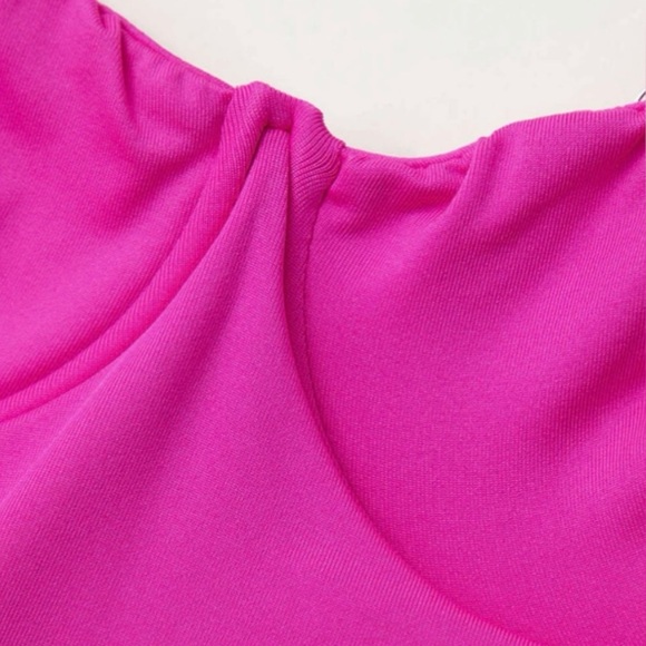 Micas Hot Pink Solid Slip Maxi Dress - Large - Picture 3 of 8